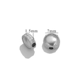 Silberne Edelstahl Herz-Zwischenperle 7mm Durchmesser mit 1.5mm Loch für DIY Schmuck - Rund / Stahlfarben
