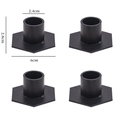 Juego de cuatro portavelas geométricos de hierro negro con base hexagonal fija - Estilo Hexagonal (6143) / Juego de 4 / Negro