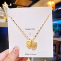 Collier élégant en acier titane doré avec pendentif coquillage, perles et zircone - Perle Coquillage Ouvrable Or