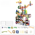 206-piece DIY magnetic building blocks with colorful marble run tracks and transparent pipes - 206PCS (English Color Box)