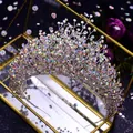 Exquisites Braut-Tiara mit Silberdraht und schillernden AB-Kristallen für Hochzeiten - Krone / Silber AB