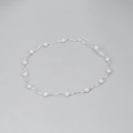 Collier de perles minimaliste avec barres ondulées argentées et perles d'eau douce - Style 1 Design en Vague