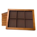 6-compartment walnut wood jewelry tray with premium dark brown velvet lining for storage - 6-Grid Tray