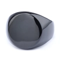 Minimalist polished black geometric ring with a mirror finish and smooth round surface - Black 13103 / Size 7