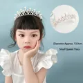 Pettine per capelli a tiara da principessa per bambina con perle e strass 13,9cm - 2# Corona di Perle Orientali