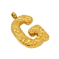 Polished gold initial G pendant with unique hammered metal texture and vintage finish - Letter G - Gold Pendant