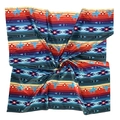Sciarpa in seta stile western con motivi cowboy e vivaci stampe geometriche etniche - 90x90cm