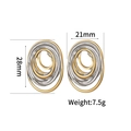 Vintage geometrische ovale spiraal oorknopjes in tweekleurig goud en zilver - JZE897 Goud/Zilver Ovale Spiraal