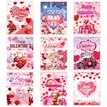 Lot de 9 étiquettes de vin pour la Saint-Valentin avec cœurs, roses et motifs romantiques - 9 Pcs/Paquet