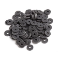 Bulk 6mm gray polymer clay flat disc spacer beads for DIY bracelet jewelry making - 40g/Approx 1000pcs / Color 29 (Dark Grey)