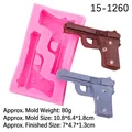 Pink silicone handgun mold with dual cavities for handmade soap and candle making - Pink