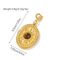 Oval gold pendant with textured sunburst pattern and brown opal stone, weight 3.8g - Pendant (Oval Opal Style 17)