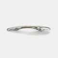 Minimalist silver geometric lava style hair clip with smooth metallic finish - Silver Small Wave