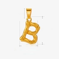 Bamboo style letter B charm in golden finish made of durable stainless steel - Letter B / Gold