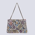Colorful sequin shoulder bag with rhombus pattern and metal chain strap for women - Diamond Sequin
