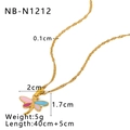 18K gold plated necklace with colorful enamel dragonfly pendant and chain dimensions - Colorful Enamel Dragonfly Pendant (NB-N1212)
