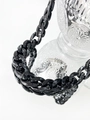 Chunky shiny black acrylic chain necklace with safety clasp closure for unisex fashion - 60cm Glossy Black Necklace