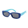 Kids polarized sunglasses with dark blue frame and light blue temples for outdoor UV protection - Blue Frame Lake Blue Temples-C28