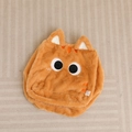 Cartoon square orange cat plush pillow seat cushion with large eyes and soft faux fur - 20cm No Filling No Zipper / Orange Cat Skin