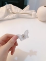 Mini butterfly hair claw in matte translucent gray-blue with a durable metal spring - 238 Haze Gray Small