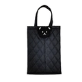 Black quilted car tissue holder with plush bear decoration and convenient top handle - Black (Black Bear)