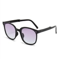 Gafas de sol cat-eye plegables con montura negra y lentes degradadas violeta para mujer - Púrpura Ciruela Polarizado con Almohadillas (2ª Generación)
