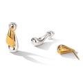 Pendientes de gota bicolor en oro y plata con diseño minimalista de estilo moderno - Cobre Chapado en Oro y Plata / Pin de Plata 925 / Oro y Plata