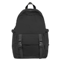 Mochila de negocios negra impermeable en tela Oxford con correas de doble hebilla - Negro