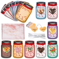 Tarjetas de San Valentín en tarro con caja de regalo rosa mármol y etiquetas corazón - Varios Estilos Con Caja De Color
