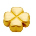 Golden matte alloy four-leaf clover charm with heart-shaped petals for jewelry making - Clover 10mm/Hole 1.8mm / Gold