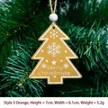 Orange wooden Christmas tree ornament with white snowflakes and Merry Christmas text - Orange Christmas Tree Ornament