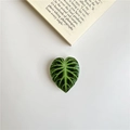 Kreative dunkelgrüne Herzform Blatt Handyhalterung mit lebendiger Aderstruktur - Neon Philodendron (m146)