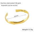 Bracciale rigido regolabile vintage texture bamboo in acciaio placcato oro 18K - Stile con Texture di Bambù (ZXG662)