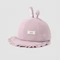 Dettaglio della trama in velluto a coste viola e orecchie di coniglio 3D sul cappello - 52cm (2-5 Anni) / Viola chiaro