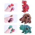 Three colorful dinosaur stress relief squeeze toys with water beads for kids - Squeeze Dinosaur
