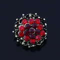 Vintage bronze brooch with clustered red rhinestones in a floral design for women - Antique Gold Red Rhinestone