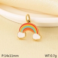 Rainbow charm with white cloud and colorful enamel for DIY earrings and bracelets - 4-Color Rainbow Cloud (KLJ11053-ZLA)
