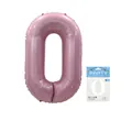 Candy pink 40 inch number 0 foil balloon in retail card packaging for birthday party decor - Number 0 / 40 Inch / Candy Pink