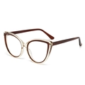 Occhiali anti luce blu cat eye con montura in acetato marrone e color champagne - Marrone Champagne