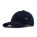 Gorra de béisbol azul oscuro de algodón con bordado deportivo y placa metálica - Azul marino