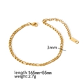 Bracciale Figaro dorato 3mm in acciaio inossidabile con chiusura a moschettone - Catena Figaro (TB5004)