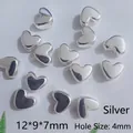 Silver CCB heart spacer beads 12x9x7mm with 4mm hole for DIY jewelry making - 12*9*7mm / Silver Heart