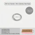 25mm stainless steel metal binder ring with 20mm inner diameter and 2.1mm thickness - 25# ID 20mm / Silver
