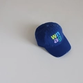 Distressed navy blue kids baseball cap featuring colorful wnag letter embroidery - 54CM 3-8 Years / Blue