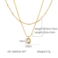 Tableau des tailles d'un collier double épaisseur en or 18 carats avec pendentif - Blanc Transparent (HC-N40316-WT)