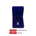 Square silver halo pendant necklace in a premium dark blue velvet jewelry box - Outer Blue Inner Blue