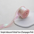 Champagne pink fish-tail iridescent organza ribbon for flower arrangement and gift wrapping - Champagne Pink