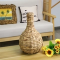 Vase tressé nordique au col élancé pour décoration de table de salon rustique chic - Vase en Jacinthe d'Eau 23.5*40CM