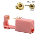 Pink disposable ear piercing gun with 4mm golden 316L stainless steel ball stud - 4mm Gold Arc (MS24-400)