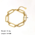 Bracciale a catena spessa in acciaio inossidabile dorato 16+3cm con moschettone - Oro